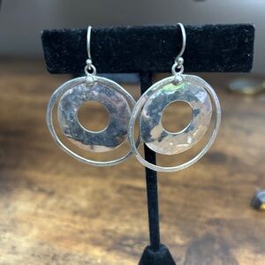 Silpada Silver Double Circle Earrings